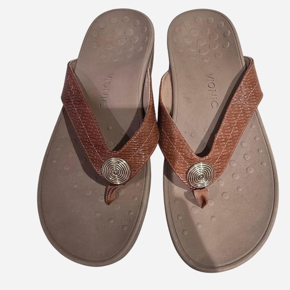 Vionic Women's Size 10 Brown and Tan Sandals